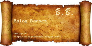 Balog Baracs névjegykártya